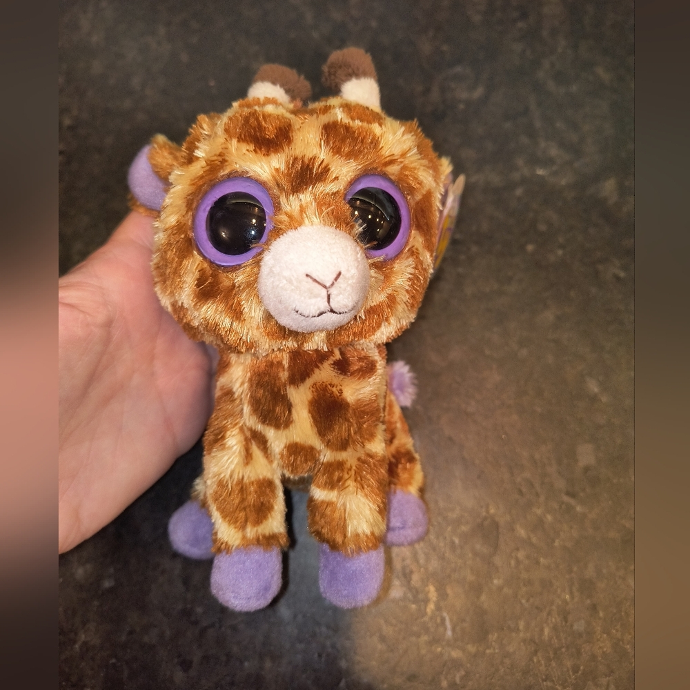 Ty Stuffed Giraffe with Purple Accents